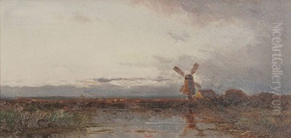 Seenlandschaft Mit Windmuhle - view 1