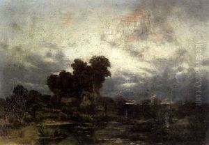 Abendstimmung Uber Moorlandschaft Mit Gehoft Und Heimkehrender Bauerin Abendstimmung Uber Moorlandschaft Mit Gehoft Und Heimkehrender Bauerin