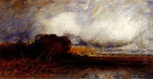 Herbstliche Mooslandschaft Um Dachau In Prachtvoller Beleuchtung