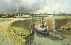 Mary Ann Entering The Lock by Arthur William Redgate