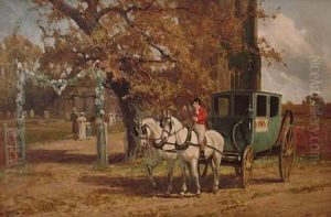 Carraige Awaiting The Wedding Party by Arthur William Redgate