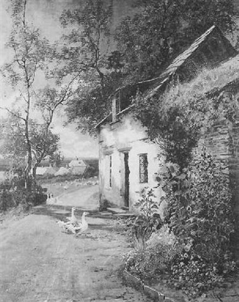 Geese On A Country Lane - view 1