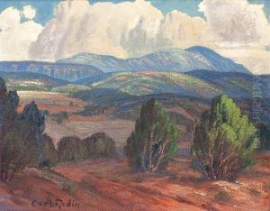 New Mexico Landscape With Clouds by Carl Redin