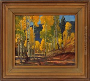 New Mexican Landscape With Aspens by Carl Redin