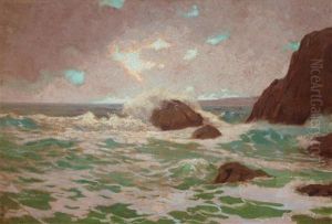 Late Afternoon Surf by Granville S. Redmond