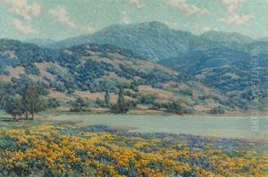 California Landscape With Poppies by Granville S. Redmond
