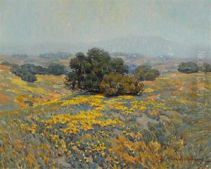 Rolling Fields Of Poppies On A Hazy Day by Granville S. Redmond