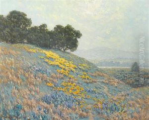 Landscape With Poppies, Lupine And Distant Lake Landscape With Poppies, Lupine And Distant Lake