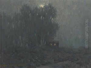 Moonlit Cabin by Granville S. Redmond