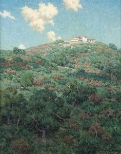 View Of The Flintridge Biltmore Hotel by Granville S. Redmond