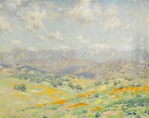 Fields Of Wildflowers With The San Gabriel Mountains Beyond by Granville S. Redmond