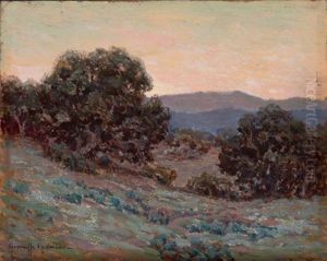 California Oaks At Dusk by Granville S. Redmond