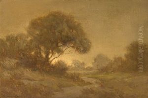 Stream Through A Moonlit Landscape by Granville S. Redmond