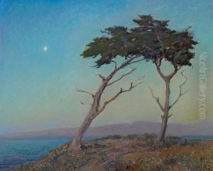 Cypress At Twilight (the Star Of Monterey) by Granville S. Redmond