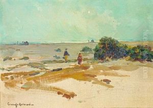 The Artist's Family On The Sand Dunes by Granville S. Redmond