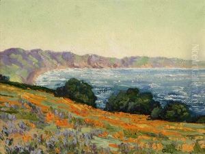 Lupine And Poppies, Central Coast, California by Granville S. Redmond