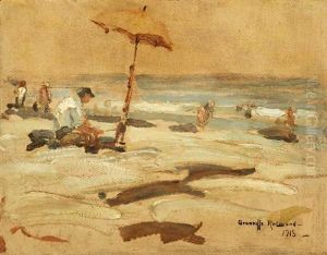 Granville Redmond Making Sketch Of Edgar Payne - Laguna Beach, Ca. by Granville S. Redmond