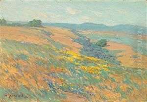 Rolling Hills With California Wildflowers by Granville S. Redmond
