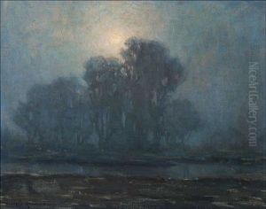 Moonlit River Landscape Moonlit River Landscape