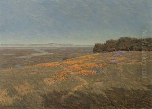 California Landscape With Poppies And Lupine by Granville S. Redmond