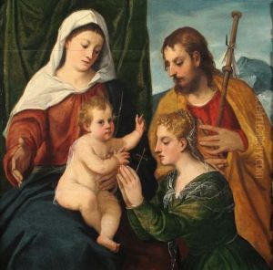 Madonna Con Bambino, San Rocco E Una Santa