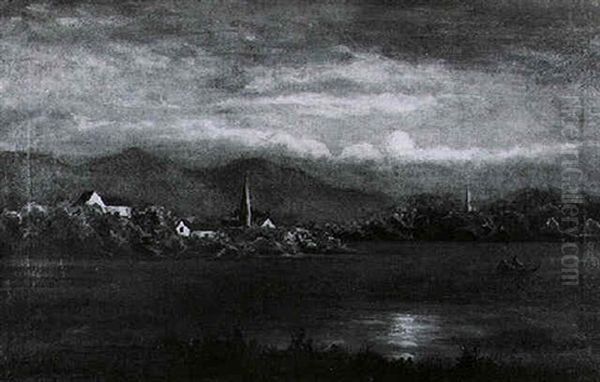 Sunset With Steeple In Distance - view 1