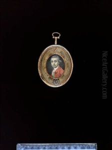 A Gentleman, Wearing Red Coat, Green Waistcoat And Frilled White Cravat, His Hair Powdered by Thomas Redmond