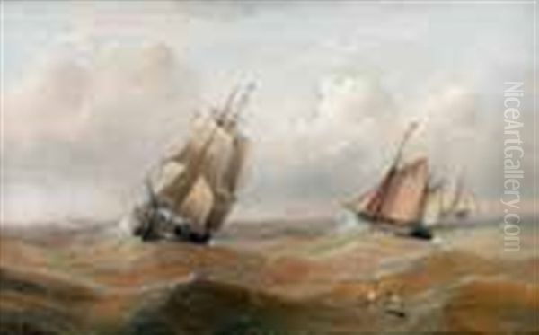 On The North Sea With Fishing Boats And Waiting For The Flood - Fishing Boats By A Beach (2 Works) - view 1