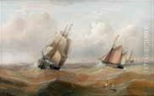 On The North Sea With Fishing Boats And Waiting For The Flood - Fishing Boats By A Beach (2 Works) by Edward King Redmore