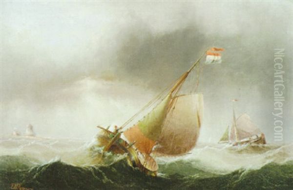 Fishing Boats In A Heavy Swell - view 1
