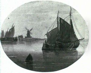 On The North Sea [&] On The Dutch Coast [and]     Huntscliff Saltburn [oval Shaped; Dim: 24 X 20 Cm] by Edward King Redmore