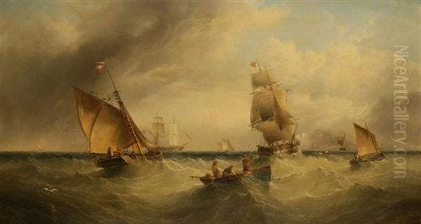 Shipping In A Choppy Sea by Henry Redmore