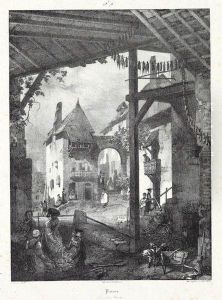 Bergues--la Tour Du Marche by Richard Parkes Bonington