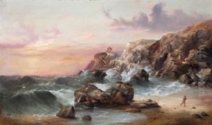 A Shipwreck Off A Rocky Coast by Henry Redmore