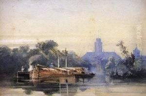 Barge On The River by Richard Parkes Bonington
