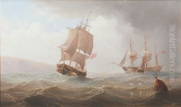 Fishing Boats And Other Shipping Off A Coastline - view 1