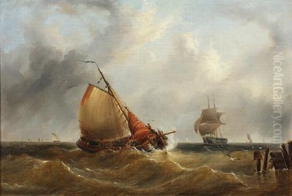 Fishing Boat In Choppy Seas, Other Vessels Beyond - view 1