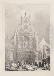 Facade De L'eglise De Brou (normandie) by Richard Parkes Bonington