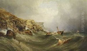 En Farefuld Rejse, Skibet Slar Mod Klippekysten by Henry Redmore