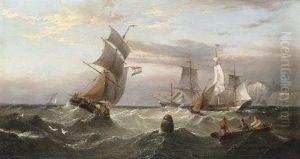 Shipping Off The English Coast (+ Shipping Off The Dutch Coast; 2 Works) by Henry Redmore
