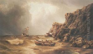 To The Rescue: Fishermen Launching A Yorkshire Cobble To Aid A Ship In Distress