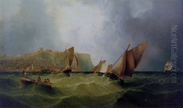 On A Swell At The Mouth Of Scarborough Harbour - view 1