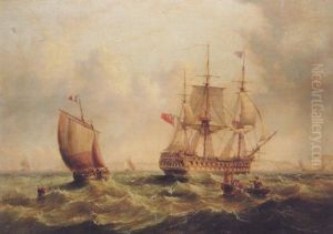 A Large Two-decker Making Port by Henry Redmore