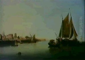 Fishing Off A Harbour by Henry Redmore