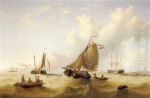 Fishing Vessels Off The Dutch Coast by Henry Redmore