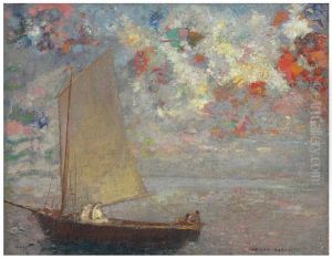 La Barque Aux Deux Femmes Blanches by Odilon Redon
