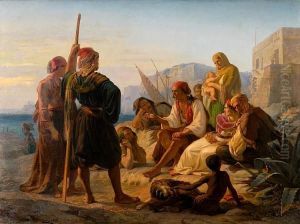 A Greek Fisherman Narrating His Adventures In Front Of Cape Sounion by Pierre Bonirote