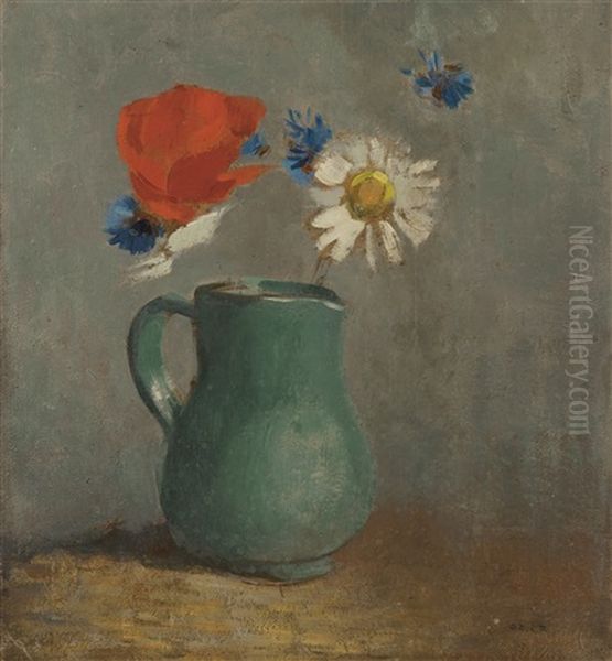 Pichet Au Coquelicot Et A La Marguerite - view 1
