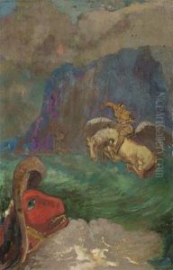 Roger Et Angelique (auch Saint Georges Et Le Dragon Oder Andromede Sauvee) by Odilon Redon