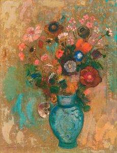 Fleurs Dans Un Vase Bleu by Odilon Redon